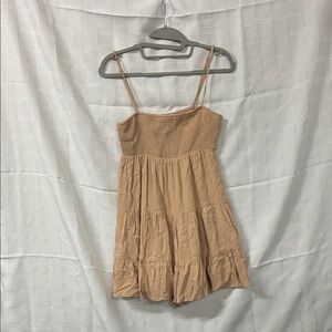 Stylish Tan Tiered Spaghetti romper/dress